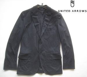  beautiful goods!! United Arrows UNITED ARROWS* gloss feeling knitted weave 2. button jacket * navy blue blaser S navy 