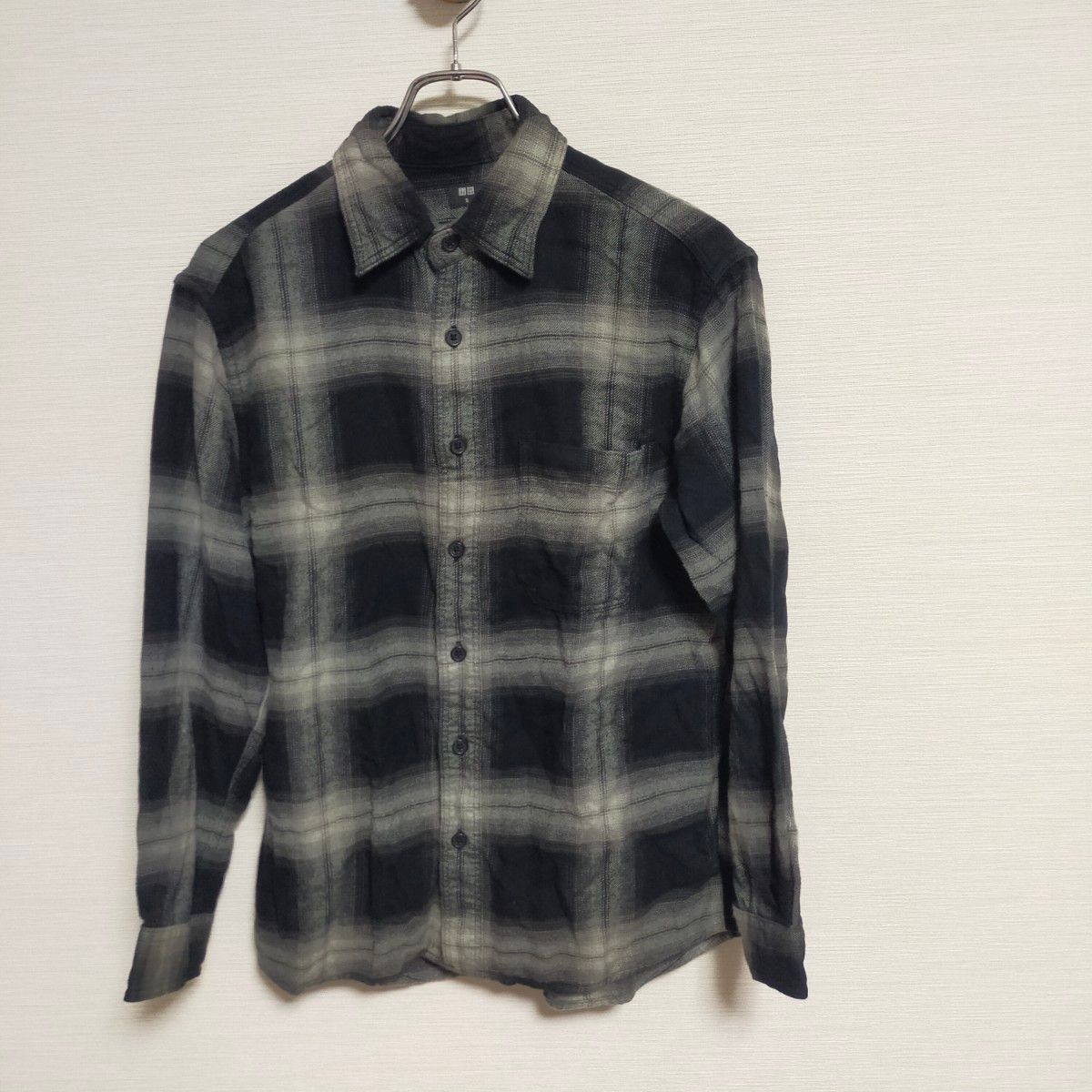 ユニクロ オンブレチェック長袖シャツ シャツ ネルシャツ チェック柄