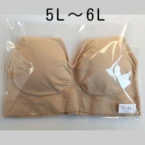 5L~6L スポーツブラ ナイトブラ ハーフトップ 大きいサイズ ベージュ肌色r