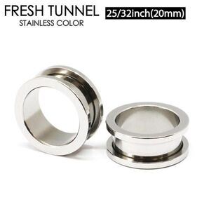 1個 20mm フレッシュトンネル アイレット サージカルステンレス ボディピアス ホールトゥピアス CBR サーキュラーバーベル