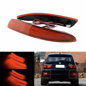 Bmw X5 E70 E71 2007-2013 レッドレンズ Led リアバンパー リフレクター テール ブレーキ 反射板付き LEDリフレクター テールランプ