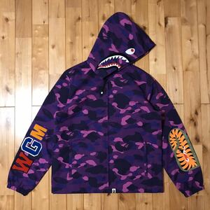 Purple camo shark hoodie jacket Mサイズ a bathing ape BAPE シャーク パーカー ジャケット エイプ ベイプ アベイシングエイプ 迷彩 3007