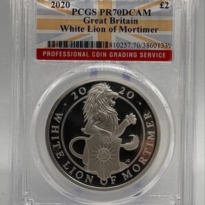 【最高鑑定】2020 英国 クイーンズビースト ホワイトライオン PCGS PR70 CAM