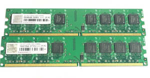 【中古パーツ】PC2 本体用 DDR2 メモリtranscend2G KIT DDR2 800 DIMMs 1GBx2枚 計2GB 送料無料■M003