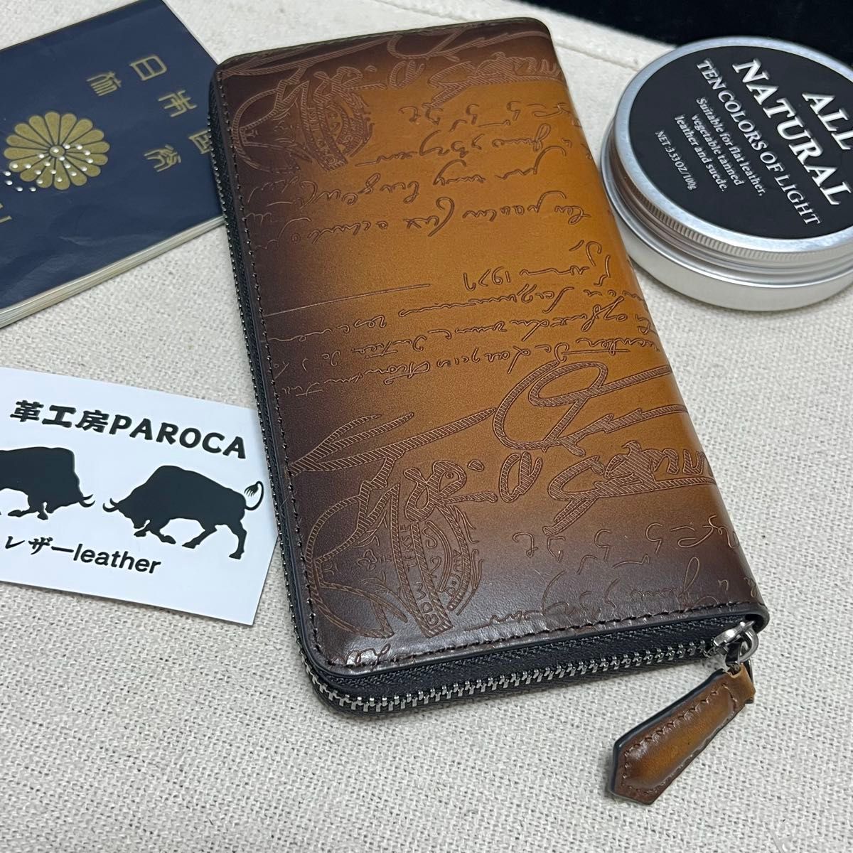 高級感あり　イタリアンレザー メンズ 牛革&本革男女兼用　ラウンドファスナー長財布　カード入れ　小銭入れ　人気商品