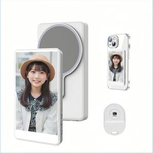 自撮り モニター 4.02インチ ワイヤレス 磁性着脱式 リモコン付属