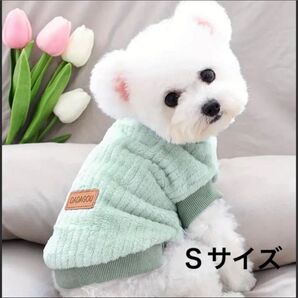 犬の服 犬服 裏起毛 カラー ミント サイズ S シンプルあったかペットウェア