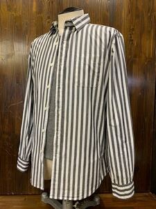 I863LPL мужской рубашка! RAGEBLUE Rageblue длинный рукав полоса рисунок серый белый / L вся страна единая стоимость доставки 370 иен 
