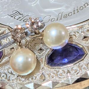 フルオーダー品★本真珠ダイヤモンドピアス