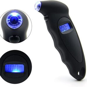 高精度タイヤ圧力計 デジタルタイヤ圧力計 空気圧ゲージ 多機能デジタルタイヤ測定(色:ブラック)