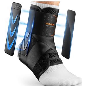 WHCOOL 足首サポーター 【医用級品質】 靭帯強化補助具 着圧調整 足首固定 左右兼用 L 捻挫 プレゼント付き
