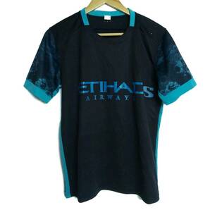 エティハド航空 ETRIHAD AIRWAYS 青 ブルー 予約座席 （滑走路） プリント 3-10 Tシャツ メンズ シャツ エティハド エチアード ボーイング