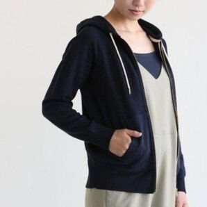 ジップアップパーカー パーカー ネイビーマカフィー 定番フルダブルジップパーカー S ポケット フード 細身 上着 黒