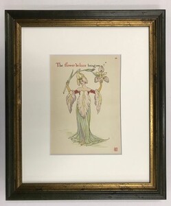 【特価】　≪　　ウォルター　クレイン　　≫　 オリジナルリトグラフ【石版画】　　FLOWERS　FROM　SHAKESPEARES　GARDEN　Ⅹ　 1906年