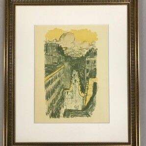 【特価】 ≪ ピエール ボナール ≫ リトグラフ【石版画】 RUE VUE D'EN HAUT 1952年 PIERRE-BONNARD