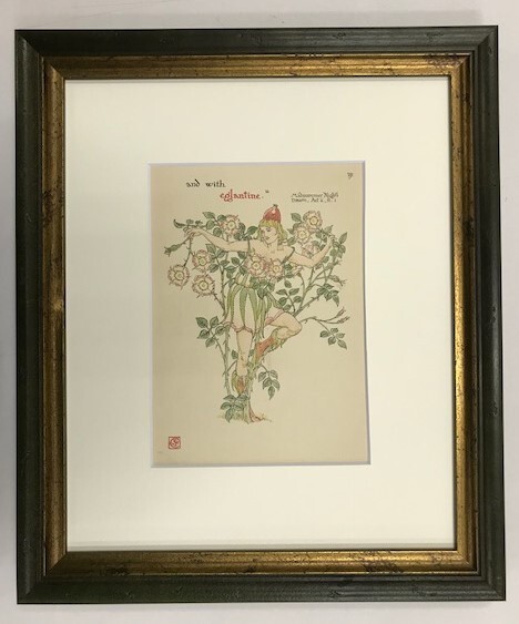 【特価】　≪　　ウォルター　クレイン　　≫　 オリジナルリトグラフ【石版画】 　FLOWERS　FROM　SHAKESPEARES　GARDEN　ⅩⅩⅨ　 1906年