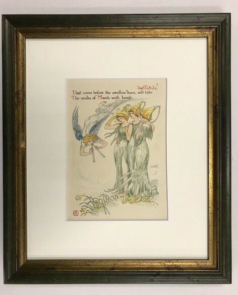 【特価】　≪　　ウォルター　クレイン　　≫　 オリジナルリトグラフ【石版画】　　FLOWERS　FROM　SHAKESPEARES　GARDEN　Ⅲ　 1906年