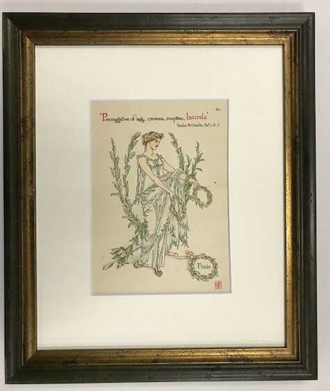 【特価】 ≪ ウォルター クレイン ≫ オリジナルリトグラフ【石版画】 FLOWERS FROM SHAKESPEARES GARDEN ⅩL 1906年