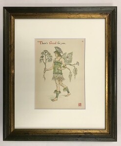 【特価】　≪　　ウォルター　クレイン　　≫　 オリジナルリトグラフ【石版画】 　FLOWERS　FROM　SHAKESPEARES　GARDEN　ⅩⅩⅡ　 1906年