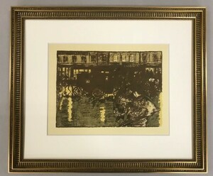 【特価】　≪　　 ピエール ボナール　　≫　　リトグラフ【石版画】　　RUI LE SOIR SOUS LA PLUIE　　1952年　　PIERRE-BONNARD