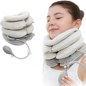 ネックサポーター エアー ポンプ式 4 層構造 ネックピロー 264