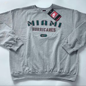 NIKE 米国製 “MIAMI HURRICANES”スウェット XL グレー 新品タグ付き