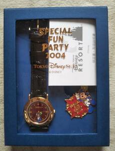 ディズニーシー　スペシャルファンパーティ２００４　非売品腕時計＆ピンバッチ