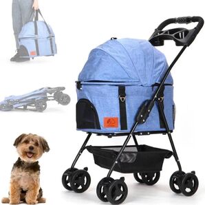 新品 ペットカート 4輪360°回転 折りたたみ 犬用ベビーカー 猫犬兼用 軽量