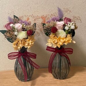プリザーブドフラワー 一対セット 花瓶なし アーティシャフルフラワー お供え お盆 法事 お彼岸 仏花 花束