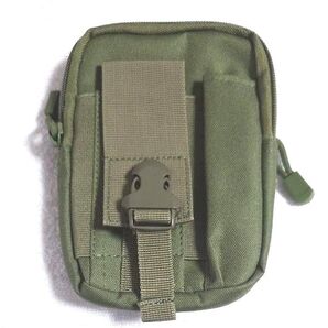 ベルトポーチ ウェストポーチ ミリタリーポーチ マルチポーチ スマホ ヒップバッグ グリーン色