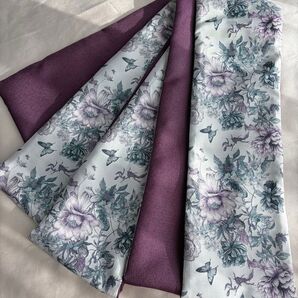 大人 半幅帯 バタフライガーデン バイオレット 半へこ帯