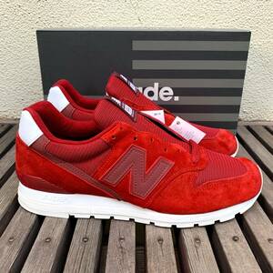 国内正規品 展開店舗限定 USA製 NEW BALANCE M996LRD RED×WHITE US10D 28cm スウェード 新品 アメリカ製 米国製 赤/白