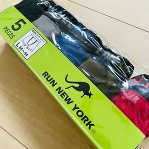 RUN NEW YORK 成型前閉じボクサーブリーフ Lサイズ メンズ 5枚組 シンプル