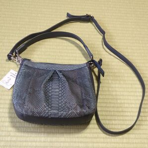未使用 パイソンスキン 2way ショルダーバッグ ハンドバッグ