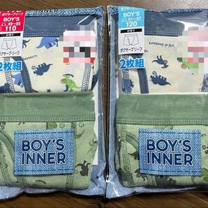 【新品未開封】ボクサーブリーフ 恐竜柄 110cm&120cm 2枚組×2セット