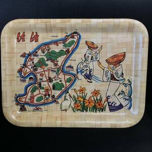 { O-Bon } angle circle tray * tray [ Sado island. island inside map Sado ...] kitchen interior used 