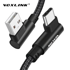 VOXLINK Usb タイプ C 90 度急速充電 usb c ケーブルタイプ c データコード充電器 usb-c サムスン S8 S9 注 9 8 Xiaomi mi8 mi6