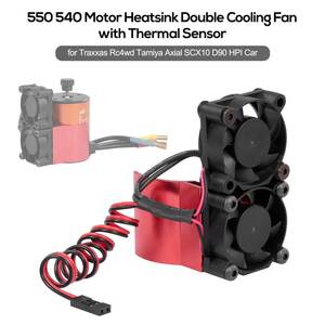 Rc car motor double cooling fan . heat sensor CNC Matel heat sink parts 540 550 motor tiger k suspension Hsp Redcat channel ko-a comb 