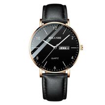 2020 メンズ腕時計超スリム鋼メッシュクォーツ腕時計デュアルカレンダーシンプルな黒時計男性 hodinky 男の腕時計レロジオ masculino_画像5