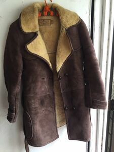  Vintage sheepskin mouton coat sheep leather lady's 