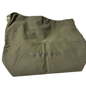 キャンバスバッグ INSIDE OUT カーキ シンプルカジュアル
