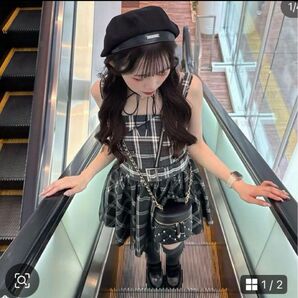 リップサービス LIP SERVICE チュールフレアジャンスカワンピース