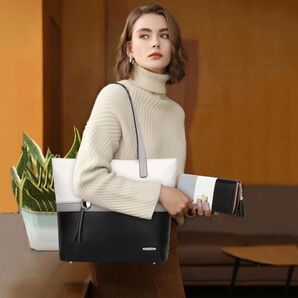 トートバッグ レディース レザー 肩掛け ブラック グレー ブラウザ 手持ち