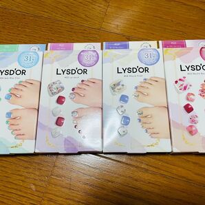 新品 LYSD'OR リスドール ジェルネイル フット足用ペディキュア4箱セット ネイルシールネイルチップ付け爪