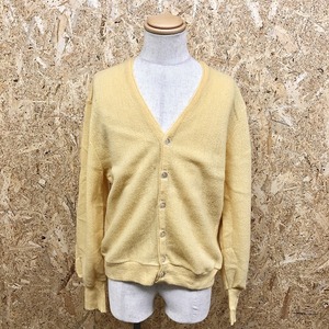 [USA made ] ARNOLD PALMER BY ROBERT BRUCE Arnold Palmer M men's imported car old clothes pie ru knitted cardigan long sleeve wool 100% yellow 