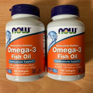 Now Foods Omega-3 オメガ3 フィッシュオイル1000mg 180EPA 120DHA 100ソフトジェル×2個