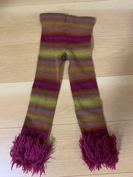 カラフルボーダー フリンジ レギンス スパッツ 個性的