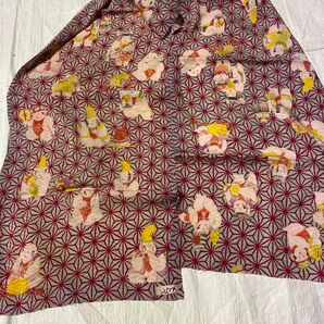 市松人形着物等に 古縮緬 錦紗 御所人形150cm位