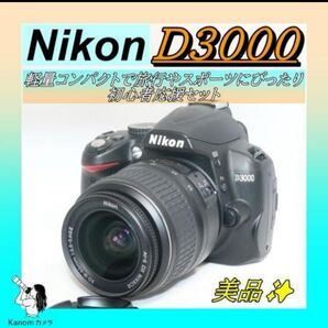 S回数少 美品 初心者におすすめ Nikon D3000 スマホ転送 一眼 デジタル一眼レフカメラ ニコン レンズキット