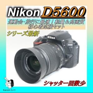 S回数少 Nikon D5600 美品 シリーズ最新!初心者キット 一眼レフ Wi-Fi内蔵 ニコン
